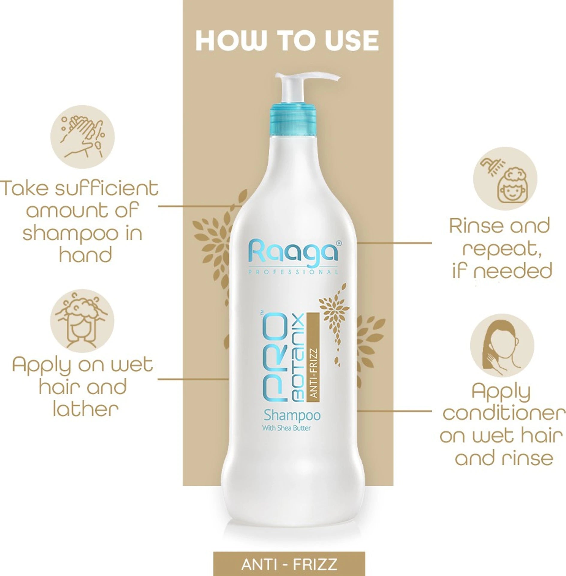RAAGA ANTI FRIZZ SHAMPOO 1000ml