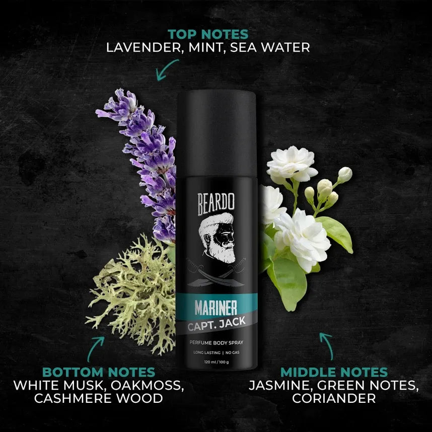BEARDO Mariner Capt Jack Perfume Body Spray 150ml