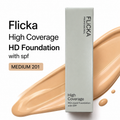Flicka High Coverage HD Foundation with spf MEDIUM 201