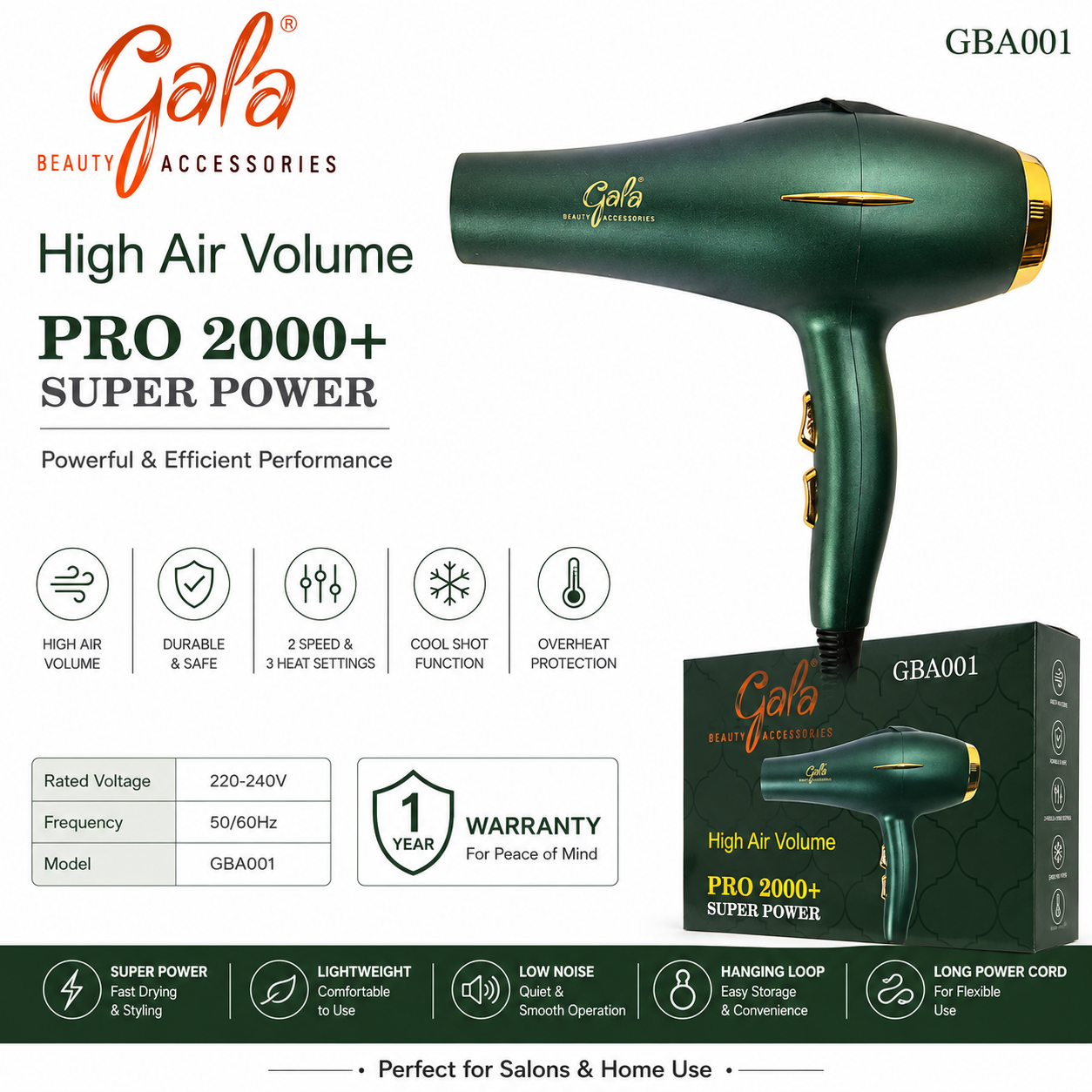 GALA High Air Volume Dryer Pro 2000+