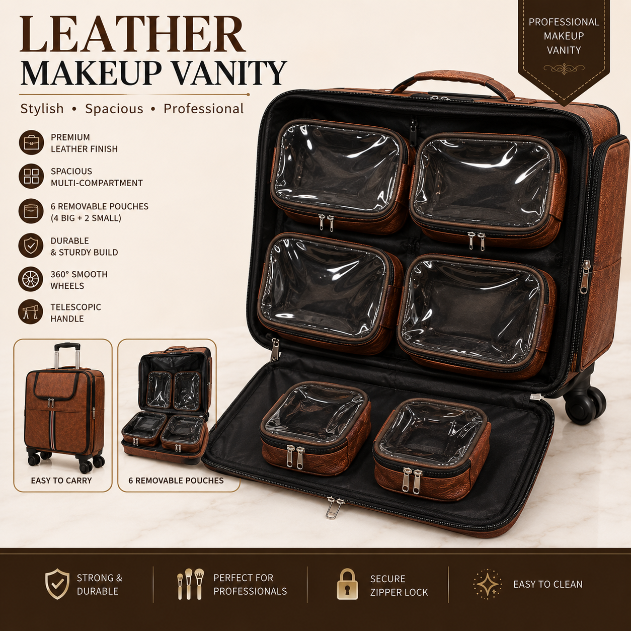 LEATHER MAKEUP VANITY