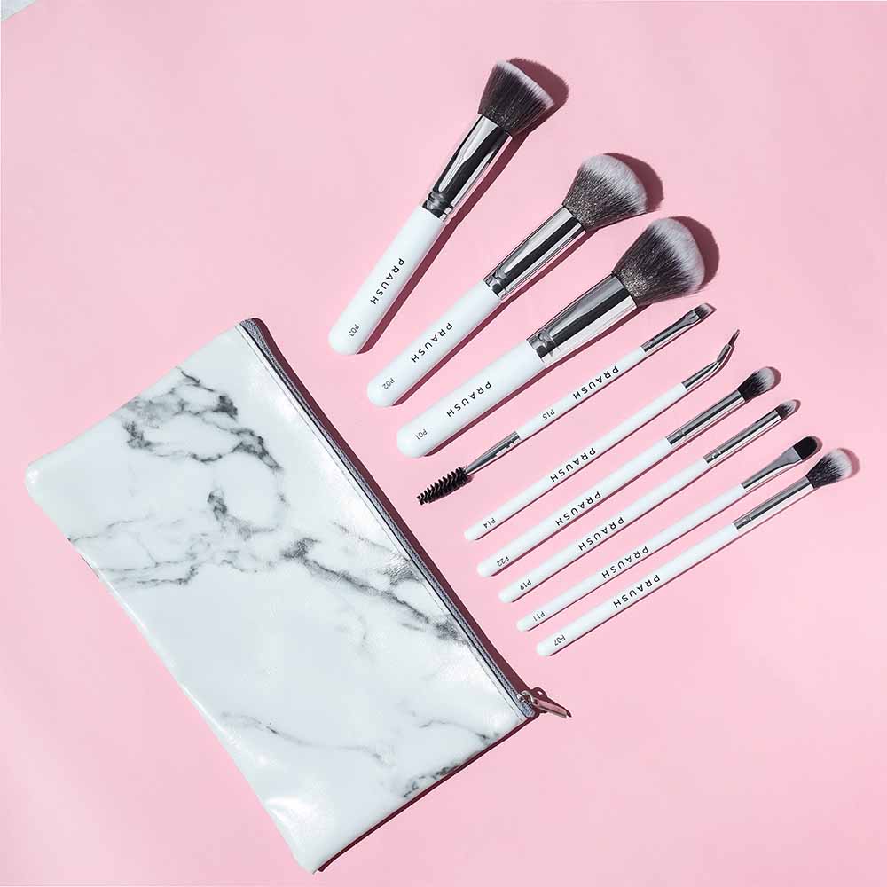 PRAUSH PROFESSIONAL MAKEUP BRUSHES SET OF 9 BRUSHES