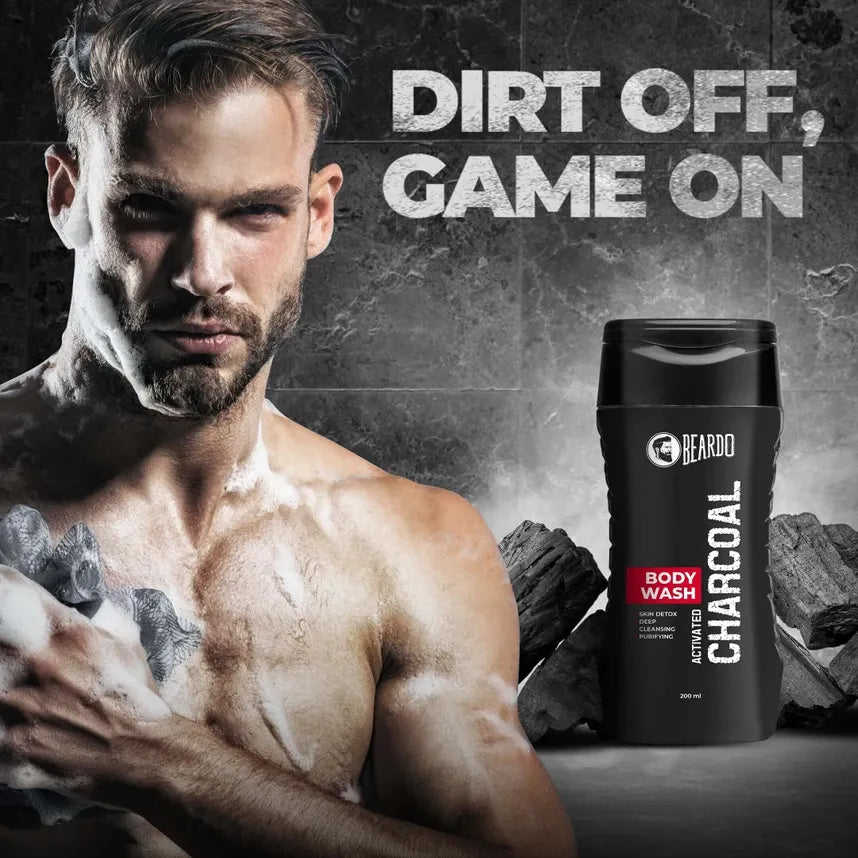 BEARDO CHARCOAL ACTIVATED BODY WASH 200ml