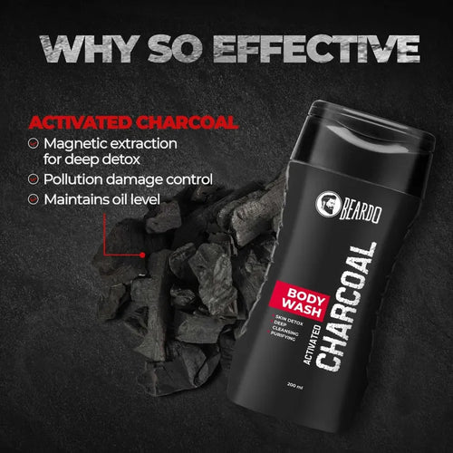 BEARDO CHARCOAL ACTIVATED BODY WASH 200ml