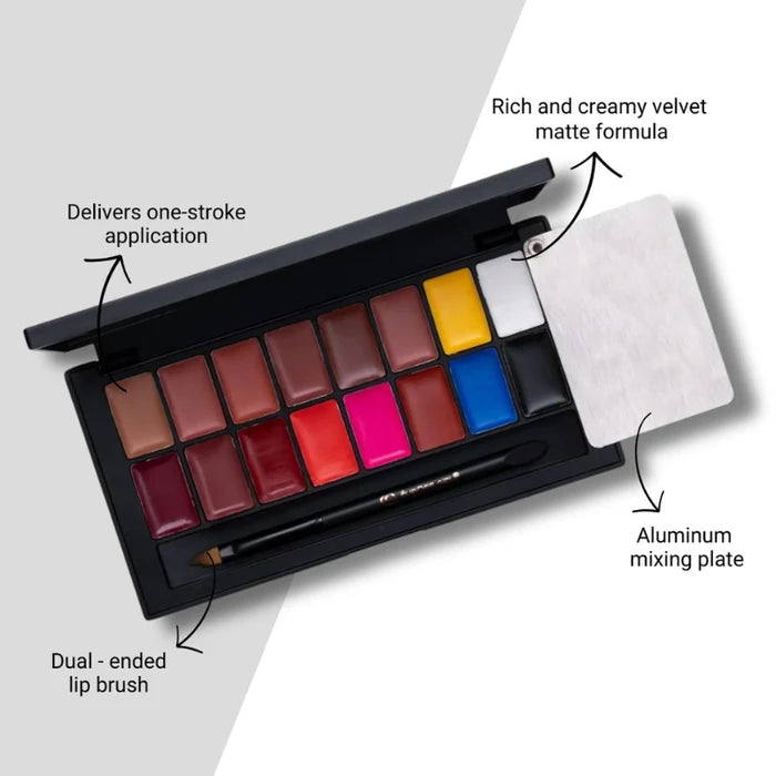 EUROPE GIRL Kiss Me Lip Palette | 16 Creamy Matte Shades