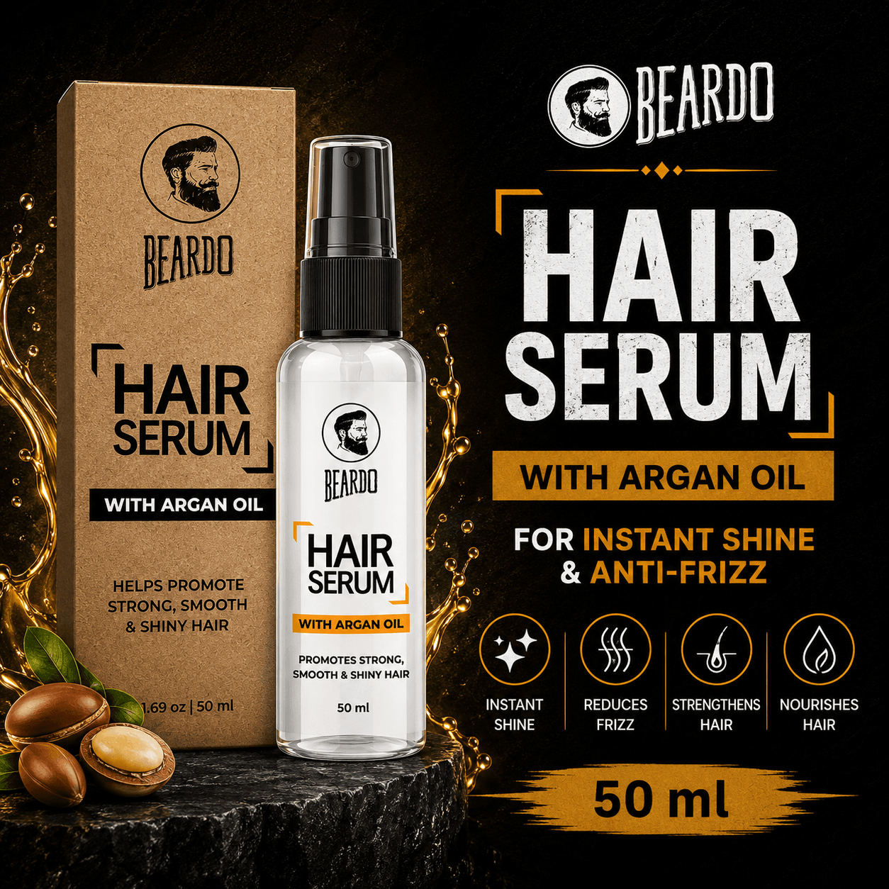 BEARDO HAIR SERUM WITH ARGAN OIL 50ml
