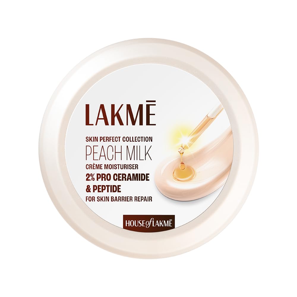 LAKME Skin Perfect Peach Milk Cream Moisturiser 2% Pro-Ceramide & Peptide - 100 g