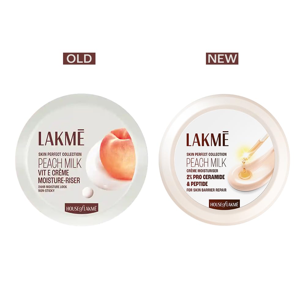 LAKME Skin Perfect Peach Milk Cream Moisturiser 2% Pro-Ceramide & Peptide - 100 g