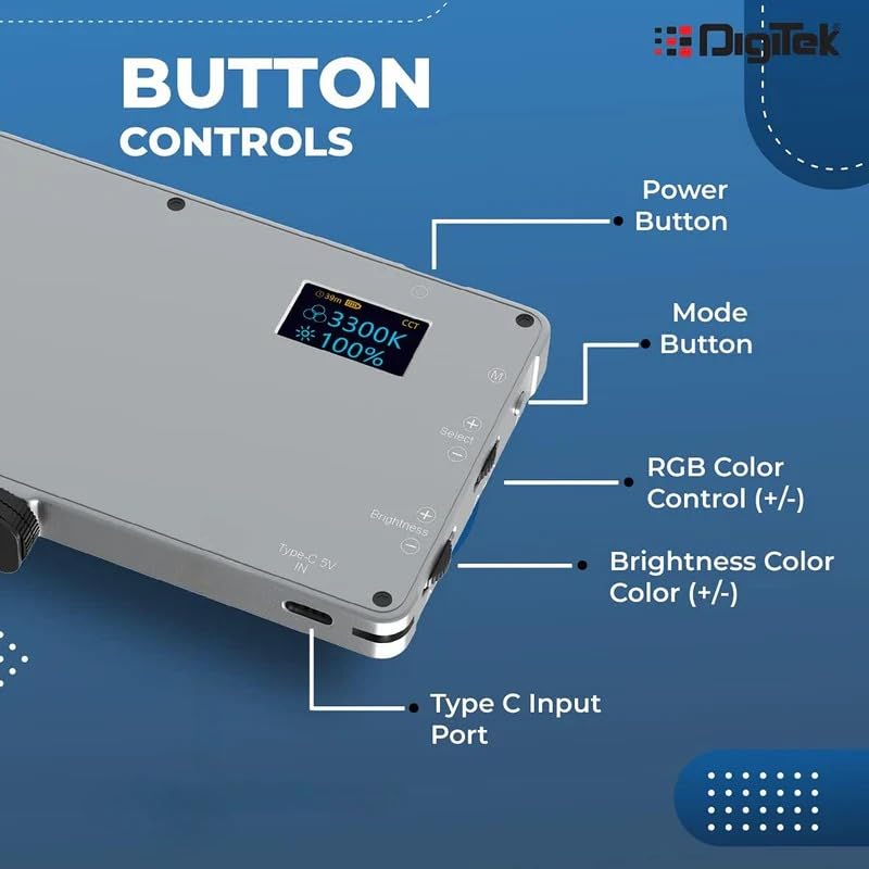 DIGITEK PORTABLE RGB LED VIDEO LIGHT D135