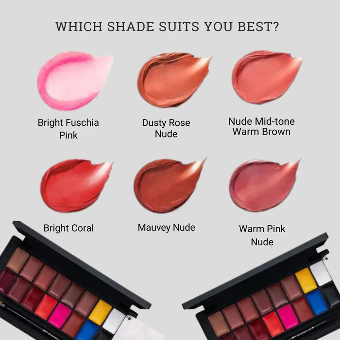EUROPE GIRL Kiss Me Lip Palette | 16 Creamy Matte Shades