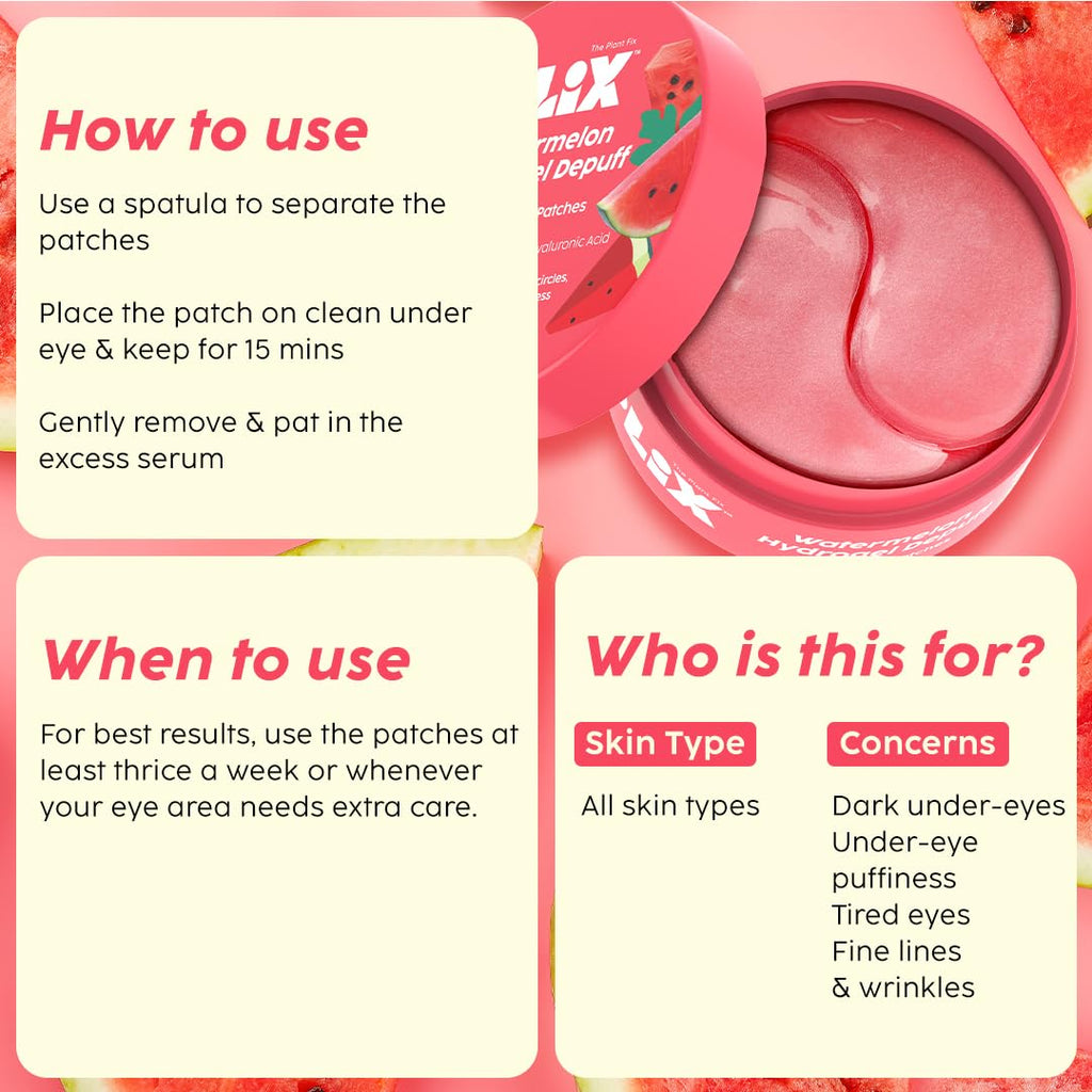 PLIX WATERMELON HYDRO GEL DEPUFF UNDER EYE PATCH