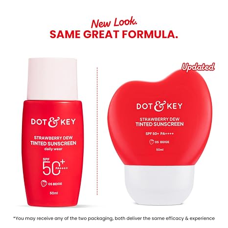 Dot & Key Strawberry Dew Tinted Sunscreen SPF 50+ Shade 03 Sand Medium