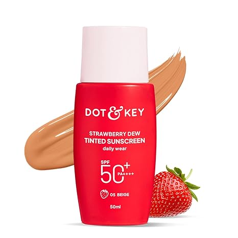 Dot & Key Strawberry Dew Tinted Sunscreen SPF 50+ Shade 03 Sand Medium