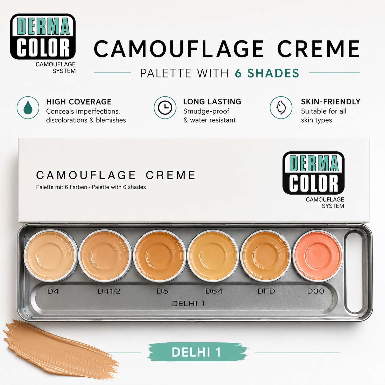 Dermacolor Camouflage Creme Palette - 6 Color - Delhi