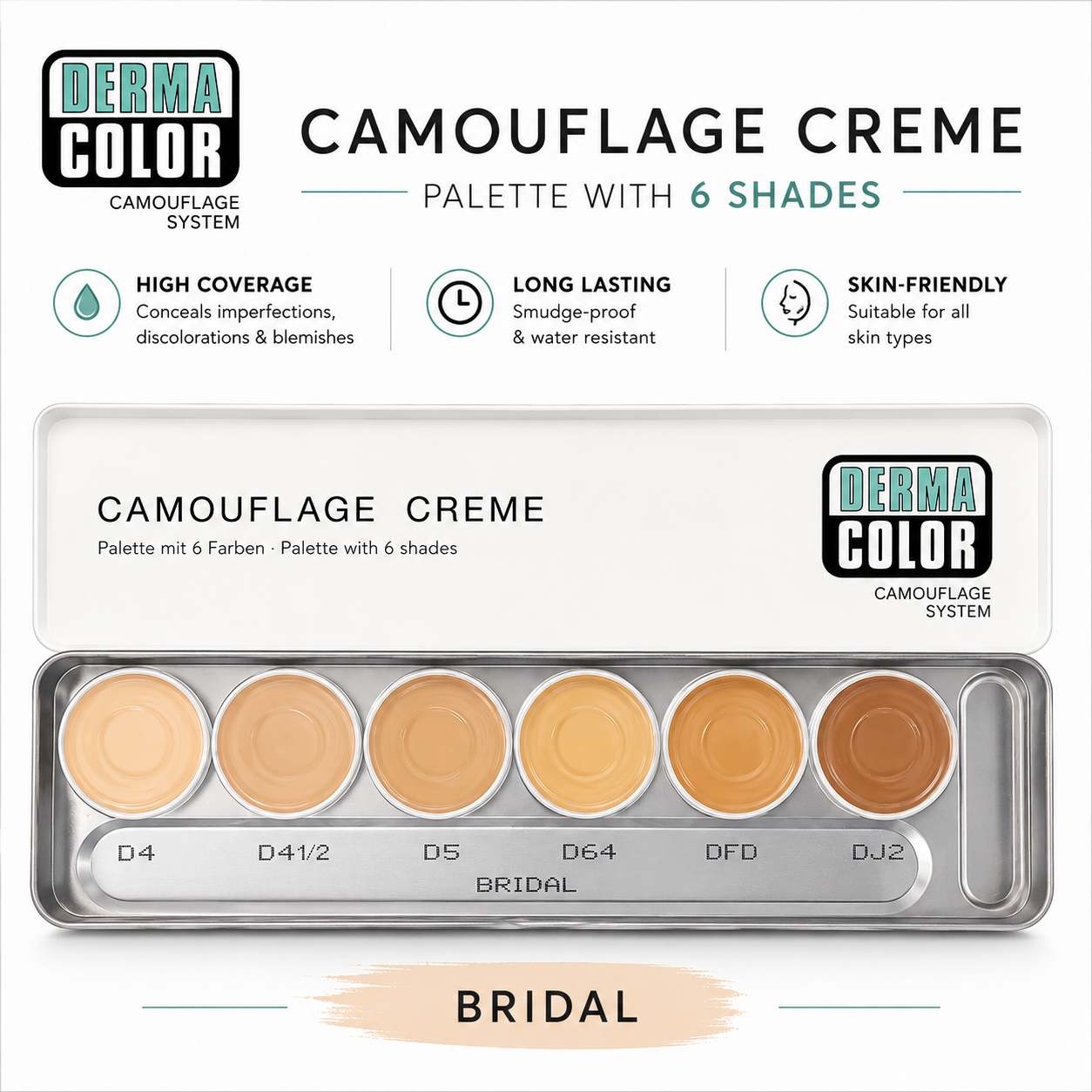 Dermacolor Camouflage Creme Palette - 6 Color - Bridal