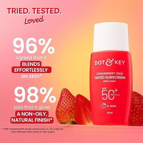 Dot & Key Strawberry Dew Tinted Sunscreen SPF 50+ Shade 03 Sand Medium