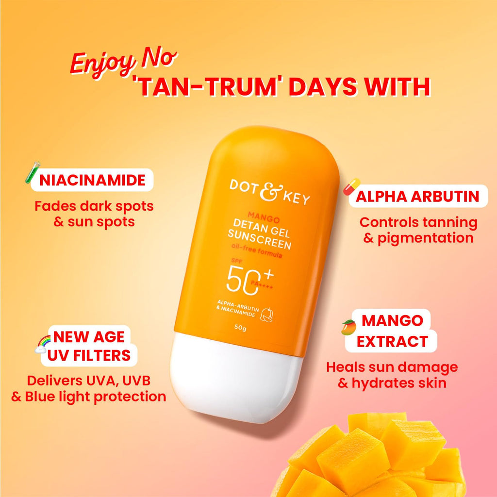 Dot & Key Mango Detan Gel Sunscreen SPF 50+ PA++++ 80 g