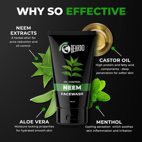 Beardo Purifying Neem Face Wash for Oil Control 100ml