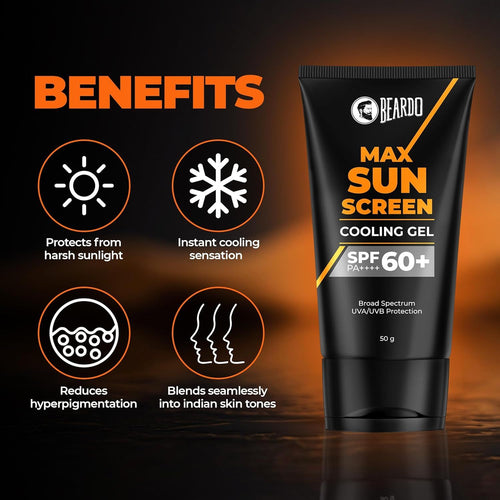 Beardo Max Cooling Gel Sunscreen SPF 60+ PA++++