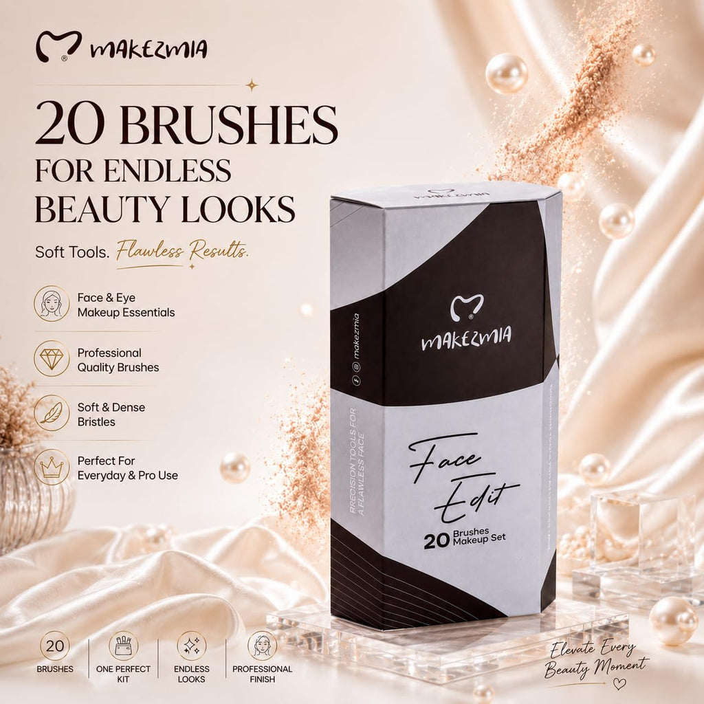 Makezmia Face Edit 20 Brushes Makeup Set