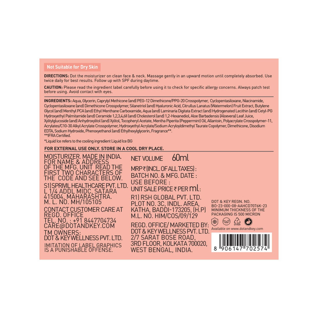 Dot & Key Watermelon Cooling Icy Gel Moisturizer with Hyaluronic