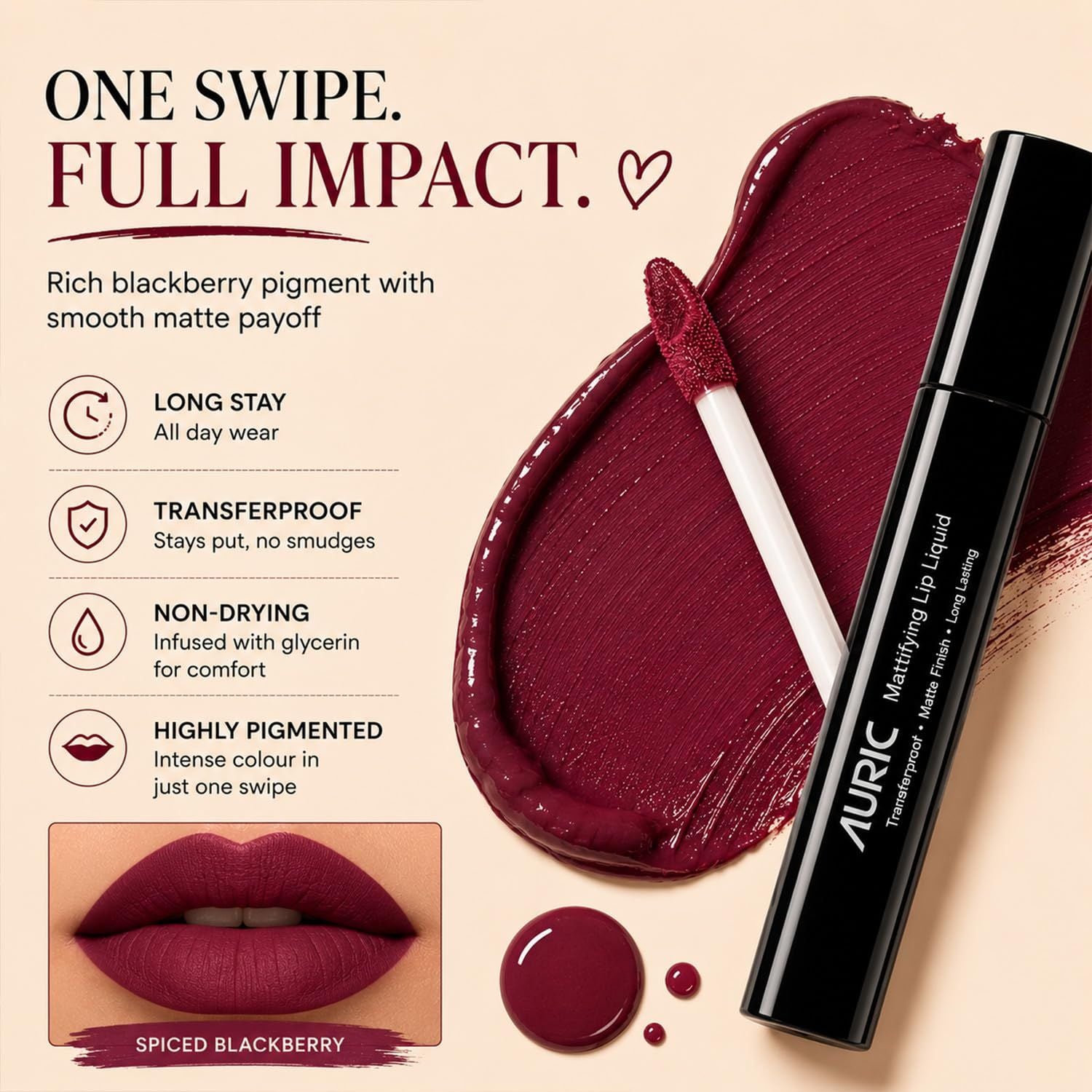 Auric Mattifying Lip Liquid - 4 ml