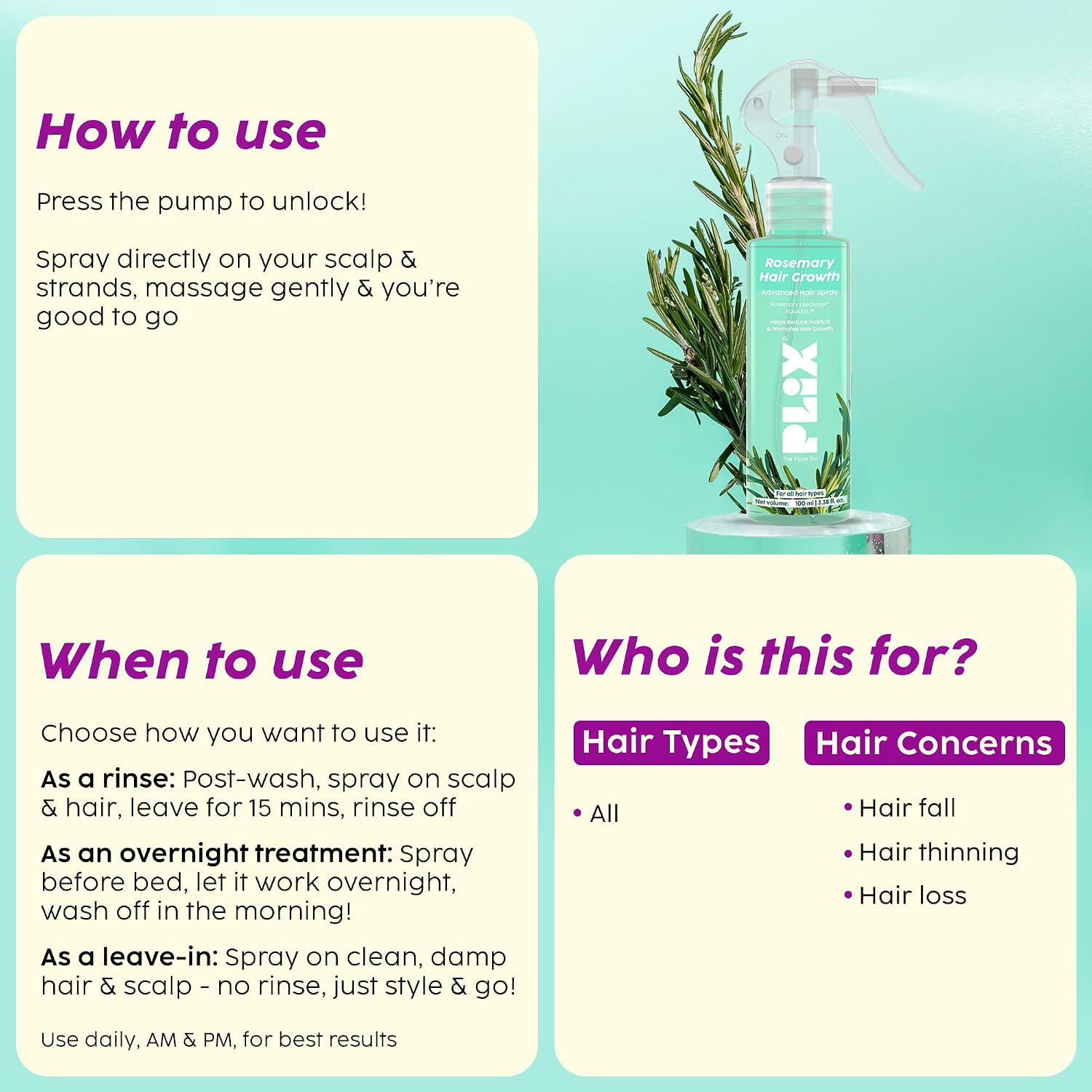 PLIX ROSEMARY HAIR GROWTH SPRAY