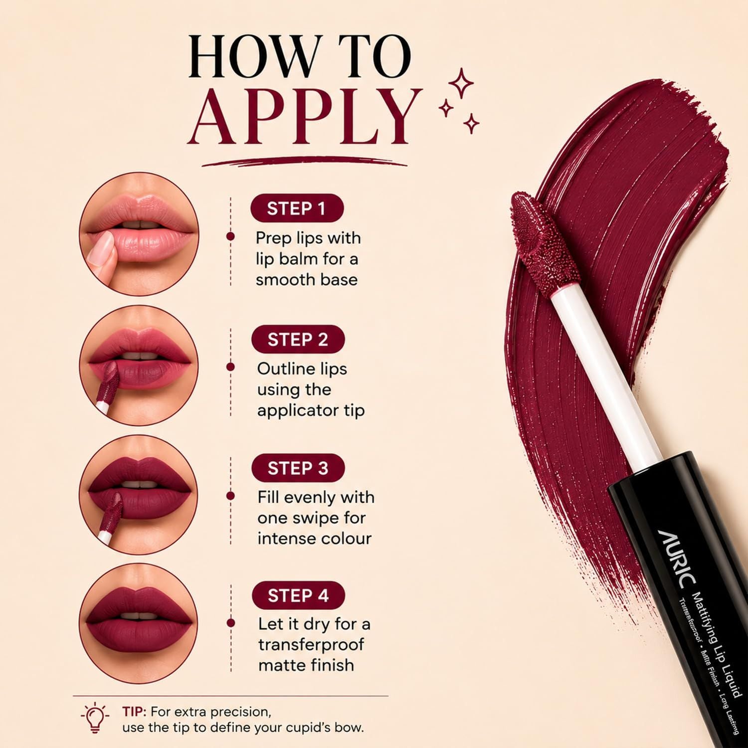 Auric Mattifying Lip Liquid - 4 ml