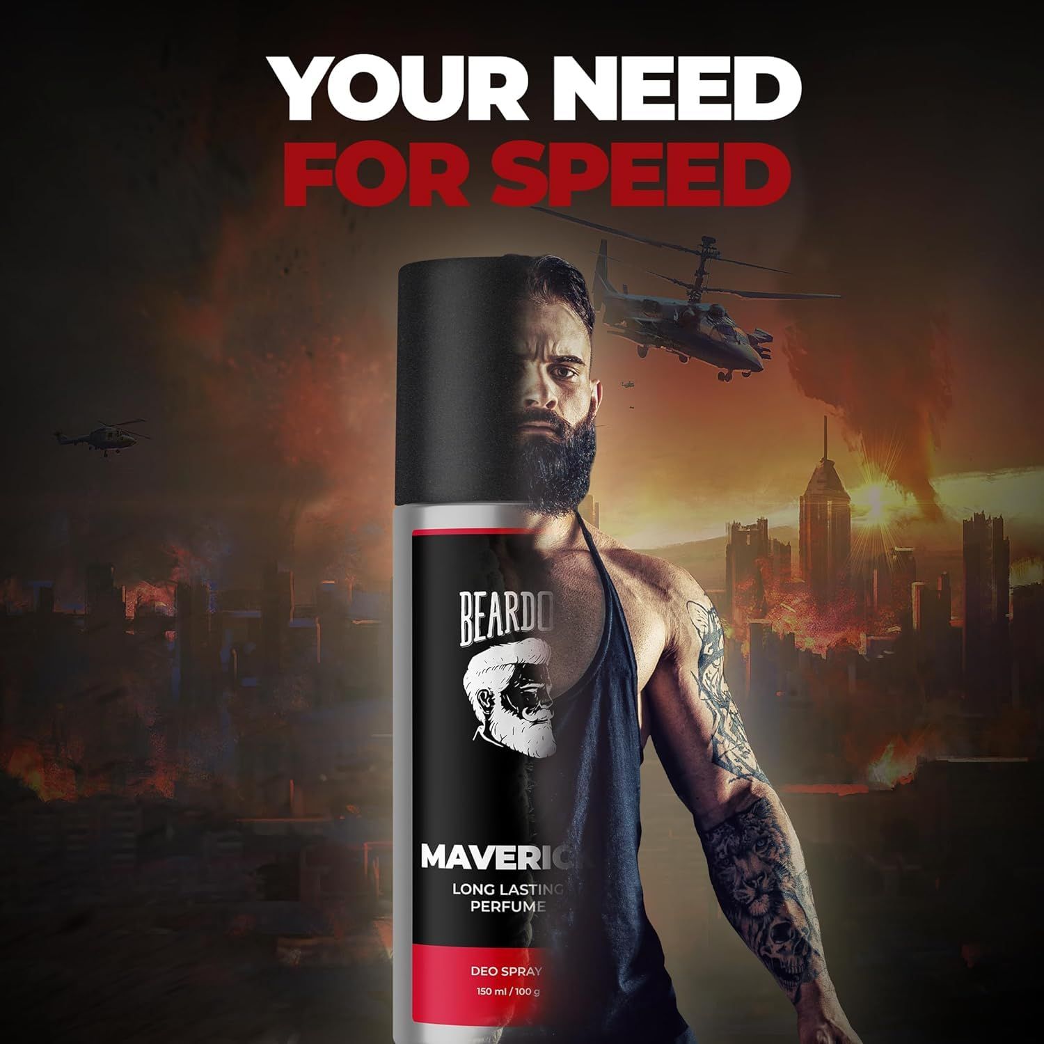 BEARDO Maverick Perfume Deo Spray For Men 150 ml