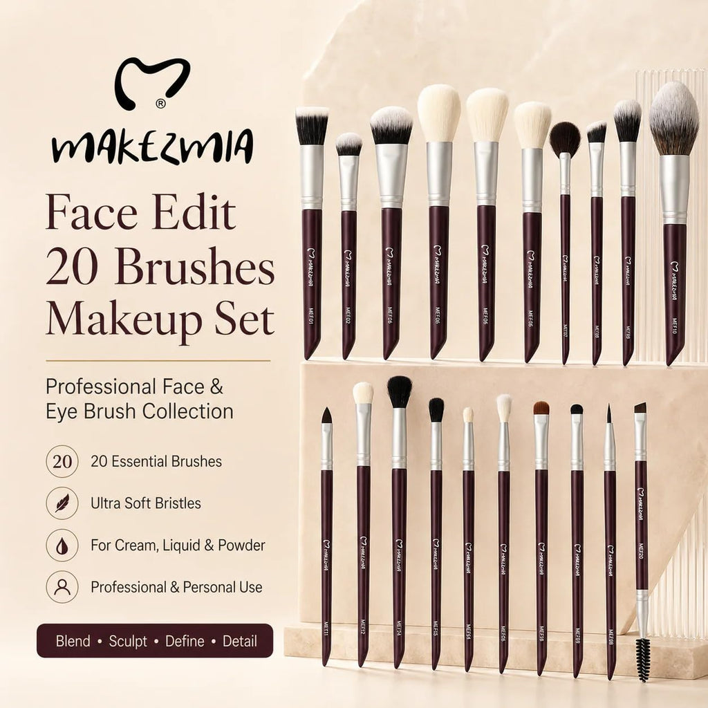 Makezmia Face Edit 20 Brushes Makeup Set