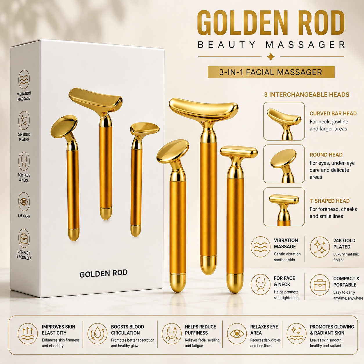GOLDEN ROD FACE MASSAGER