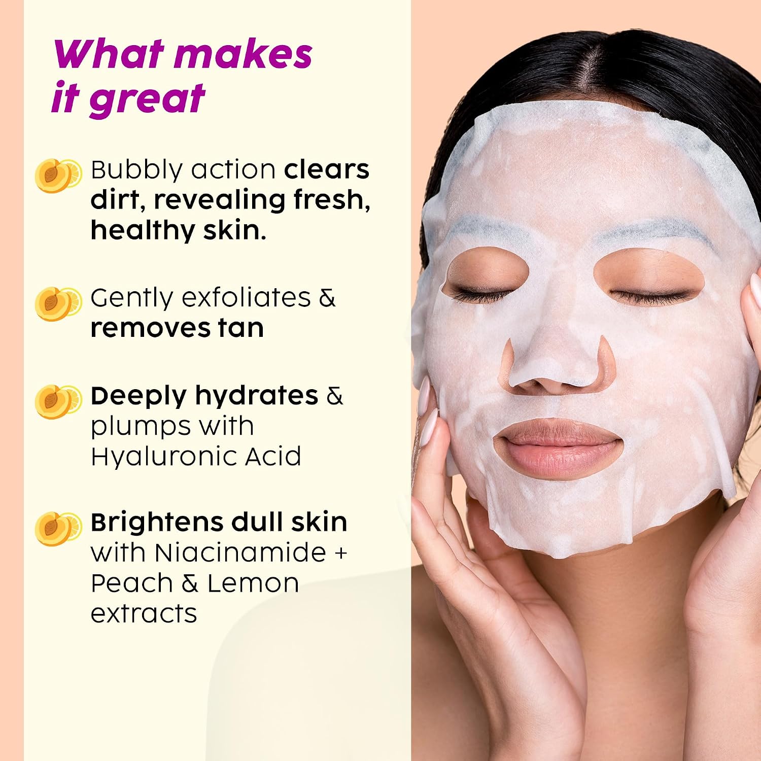 PLIX PEACH LEMON BUBBLE SHEET MASK