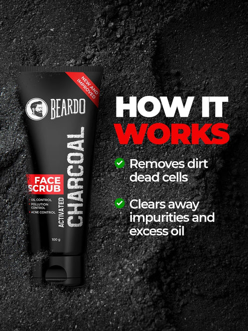 BEARDO ACTIVATED CHARCOAL FACE SCRUB 100g