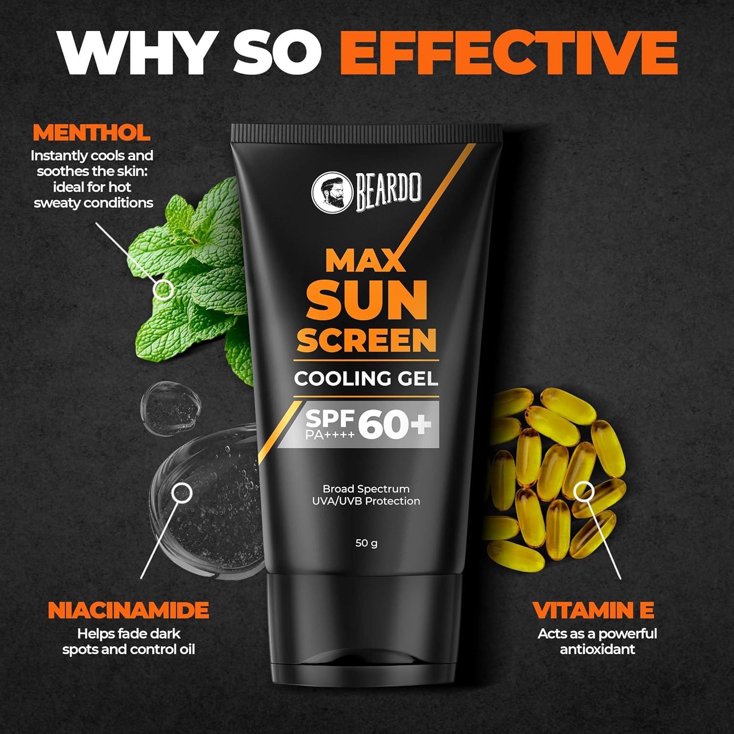 Beardo Max Cooling Gel Sunscreen SPF 60+ PA++++