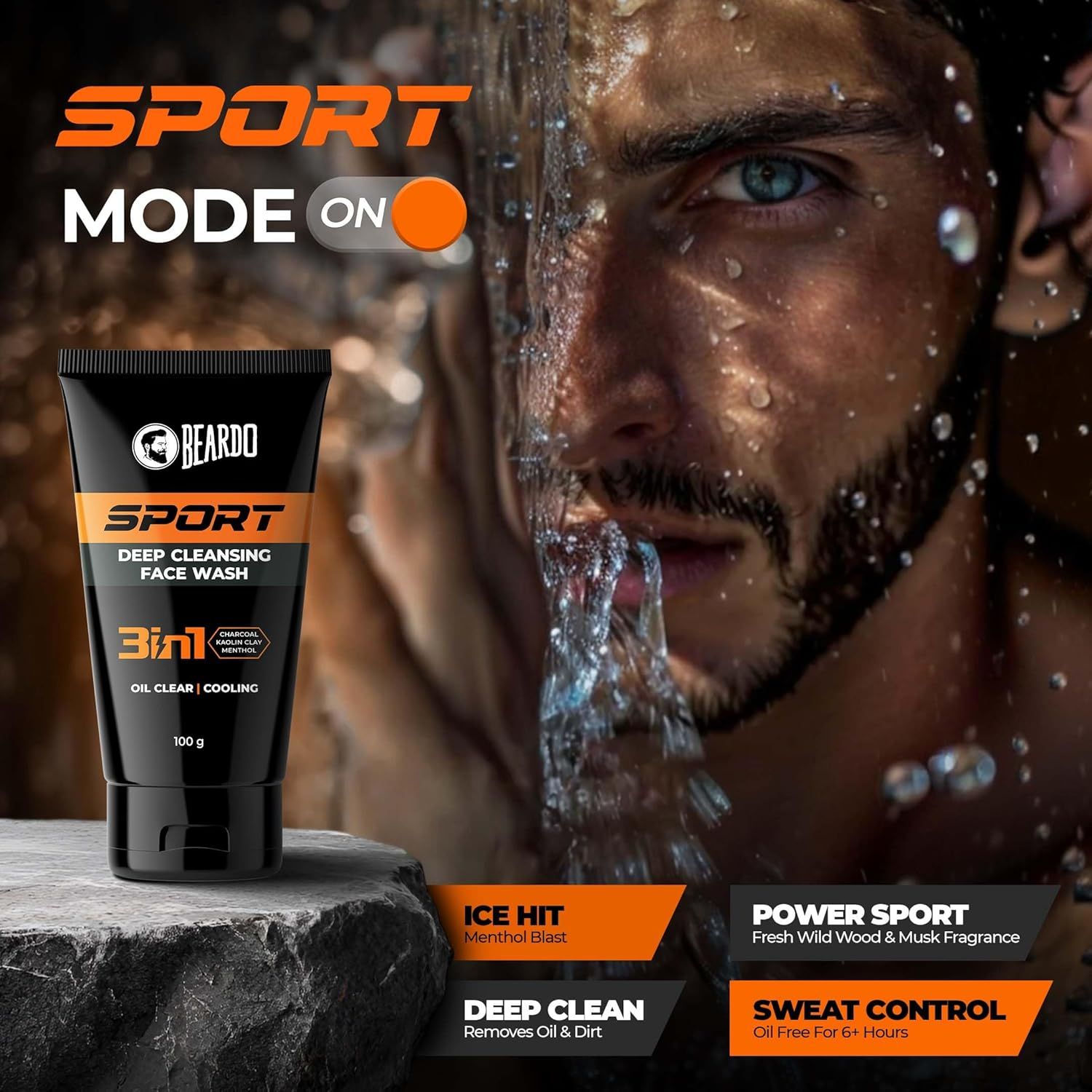 Beardo Sports Face Wash for Men- 100g