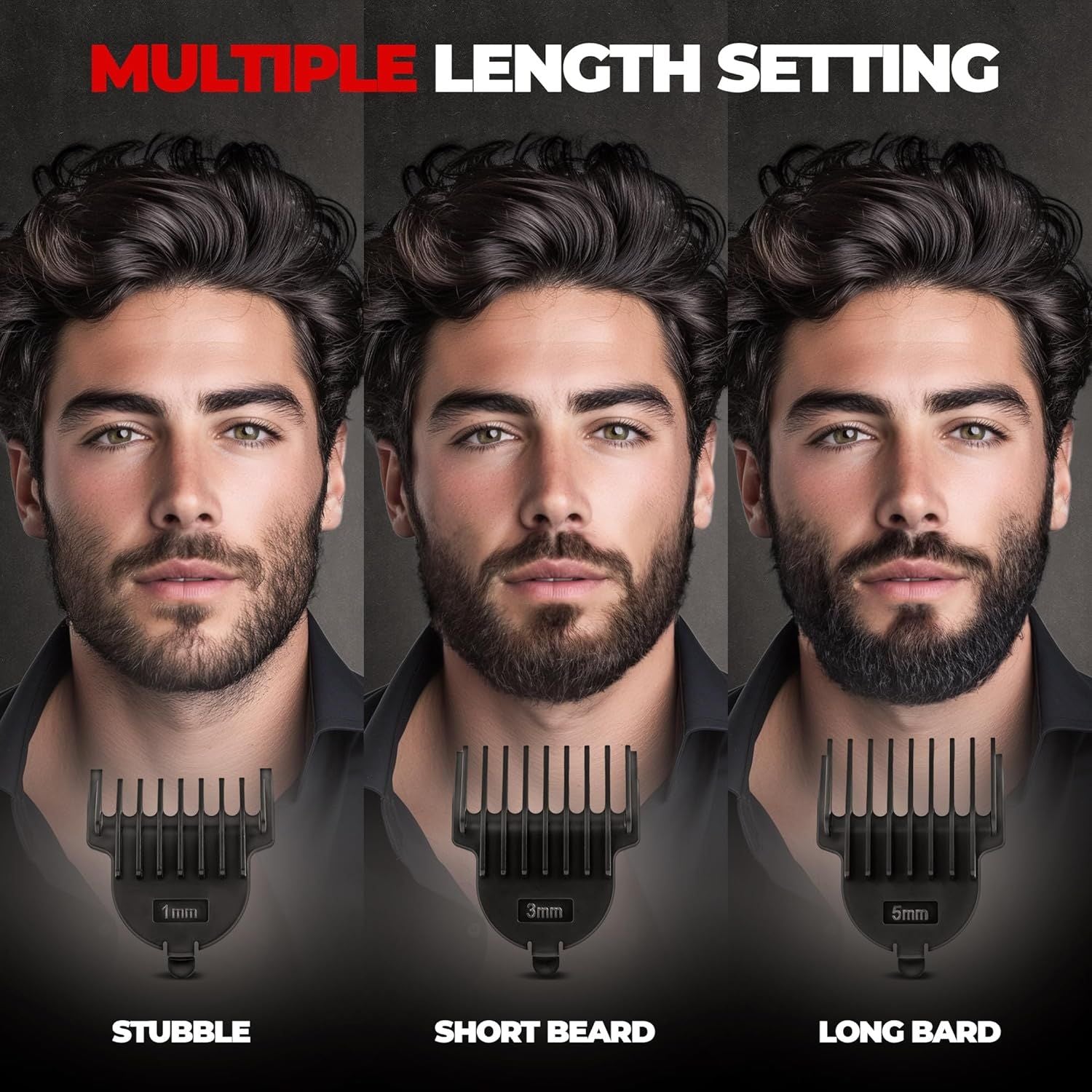 Beardo Ape-X Prime 3-in-1 Multipurpose Trimmer for Men | Grooming Kit : Beard Trimmer, Precision Trimmer, Ear & Nose Trimmer | Stainless Steel self-sharpening blades | Type C charging