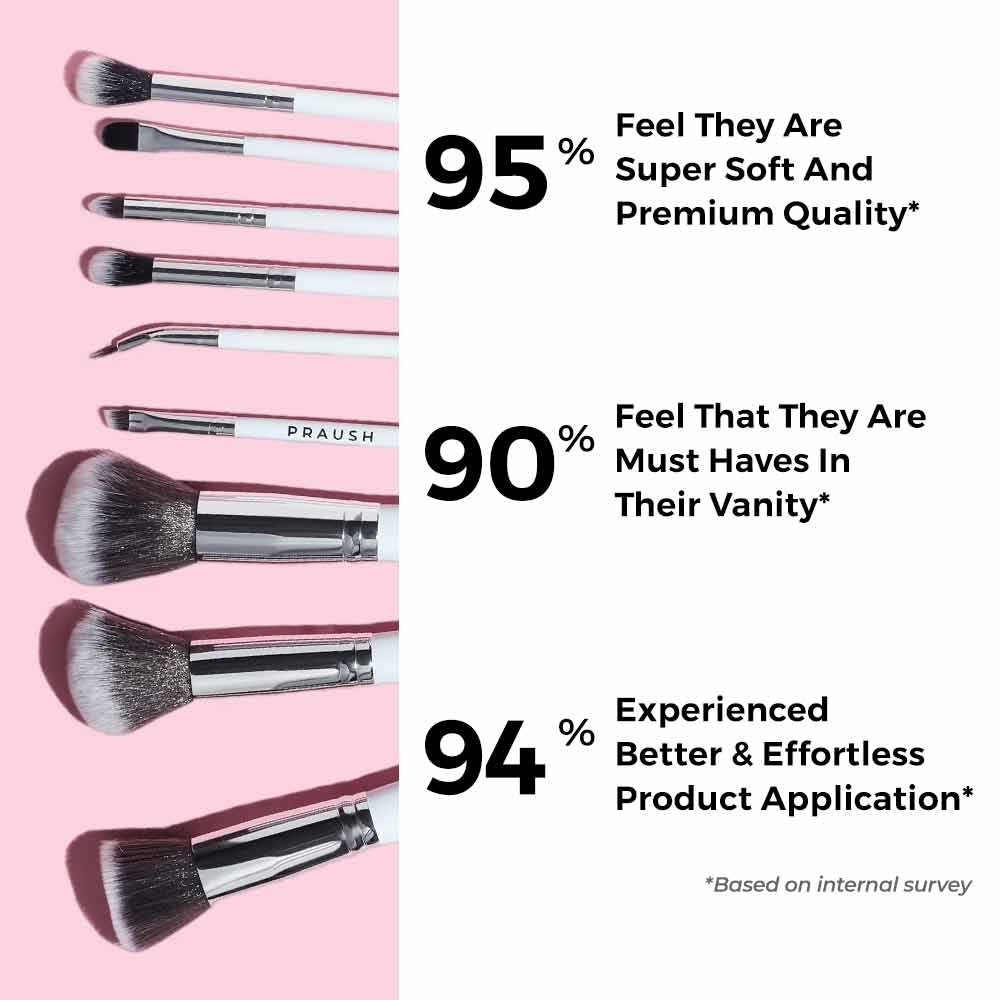 PRAUSH PROFESSIONAL MAKEUP BRUSHES SET OF 9 BRUSHES