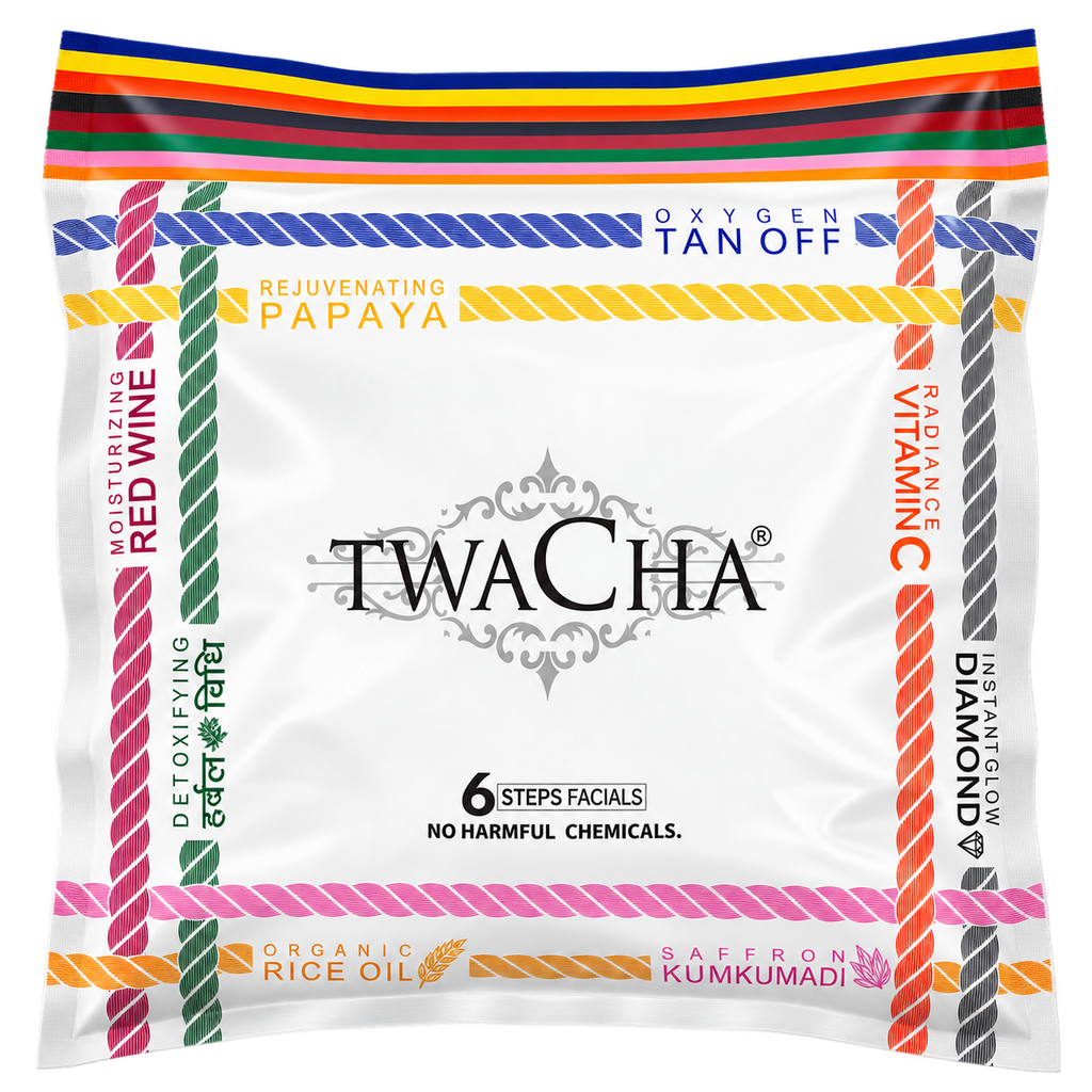TWACHA 6 Steps Professional Facial Kit(pack of 24 facial kits) – Multi-Variant Facial Kit | Vitamin C, Papaya, Diamond, Red Wine, Rice Oil, Tan off, Detoxifying & Saffron Kumkumadi