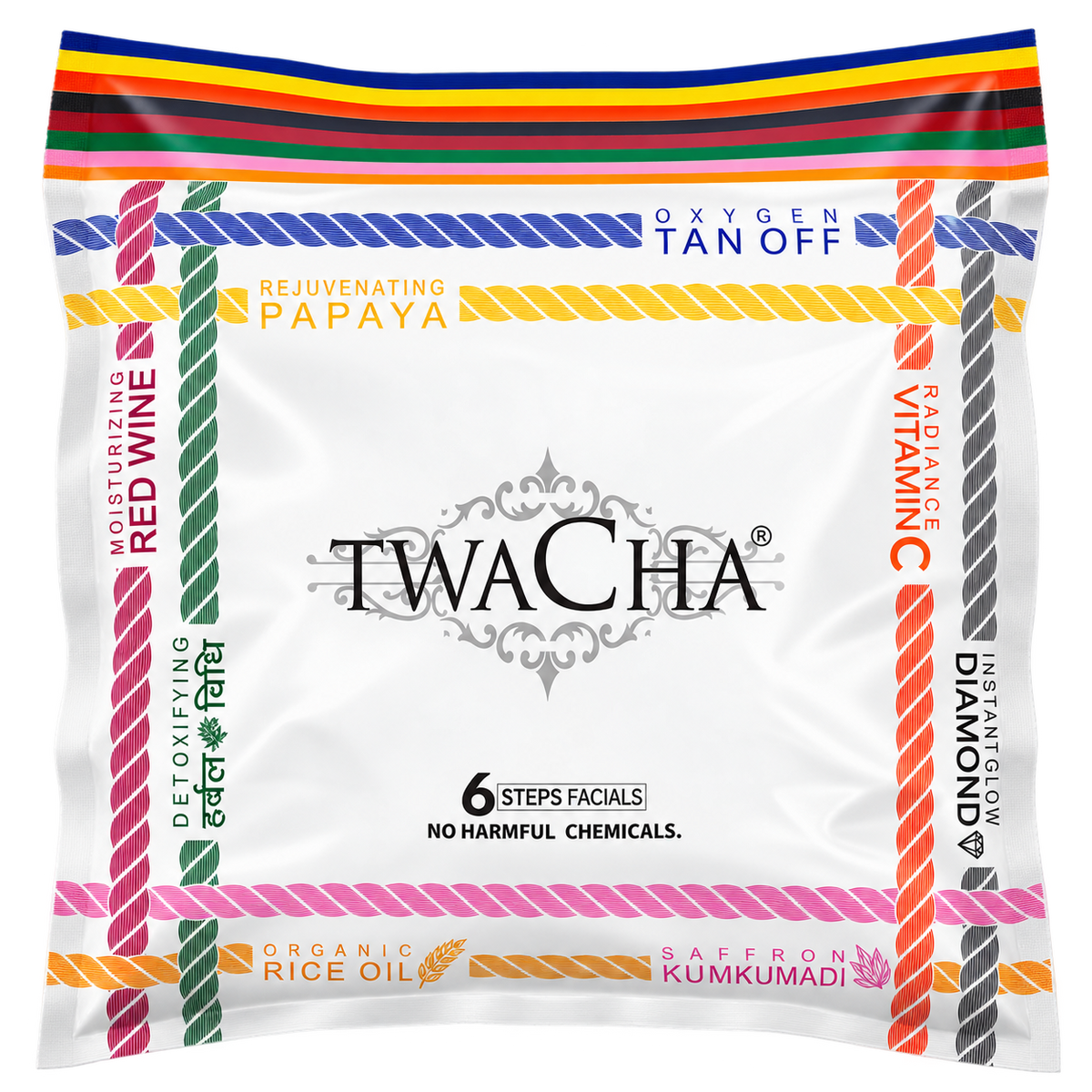 TWACHA 6 Steps Professional Facial Kit(pack of 24 facial kits) – Multi-Variant Facial Kit | Vitamin C, Papaya, Diamond, Red Wine, Rice Oil, Tan off, Detoxifying & Saffron Kumkumadi