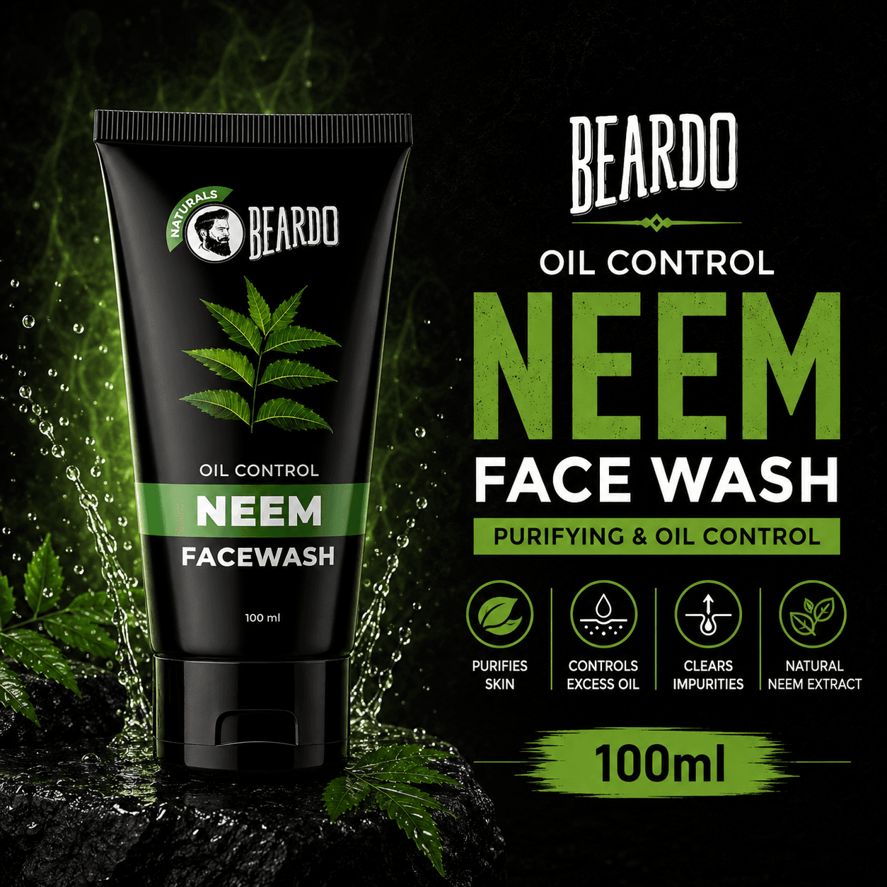 Beardo Purifying Neem Face Wash for Oil Control 100ml