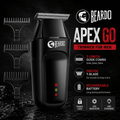 Beardo Apex Go Trimmer for Men - 80-Min Run Time - Powerful 5500 RPM motor - Compact Travel-Friendly Design - Self-Sharpening Blades, 3 Comb Attachments, Type-C Charging, Digital Display