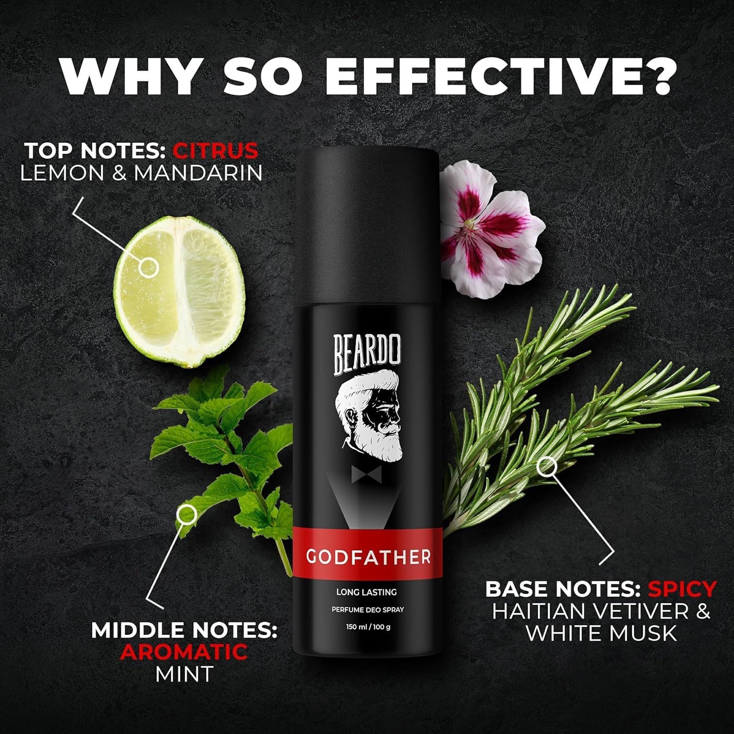 BEARDO Godfather Perfume Deo Spray For Men -150ml