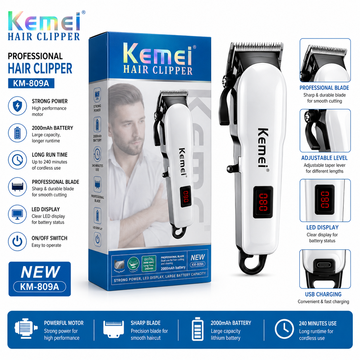 KEMEI HAIR CLIPPER KM809A