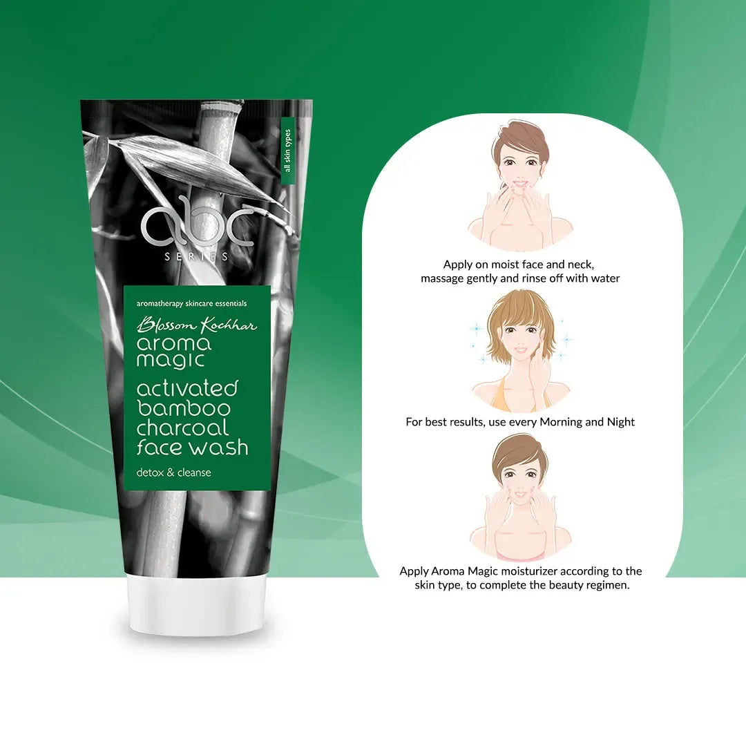 AROMA MAGIC ACTIVATED CHARCOAL BAMBOO FACE WASH