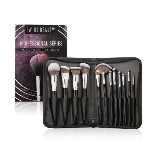 SWISS BEAUTY PROFESSIONAL SERIES SET OF 12 BRUSHES