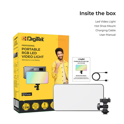Digitek LED D130 RGB 12W Portable Video LED Light