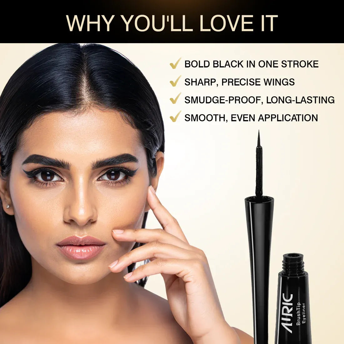 Auric BrushTip Eyeliner - 3.5 ml
