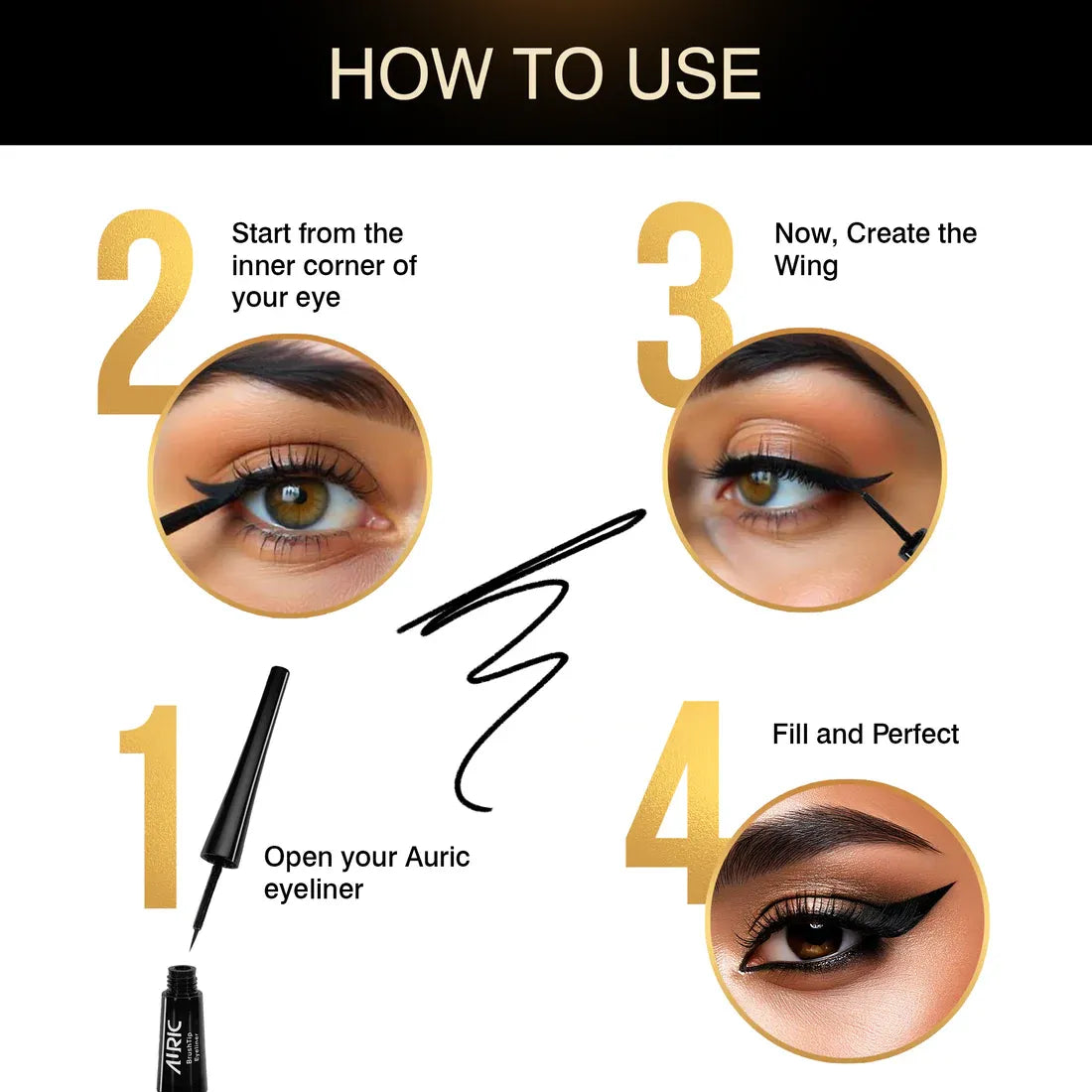 Auric BrushTip Eyeliner - 3.5 ml