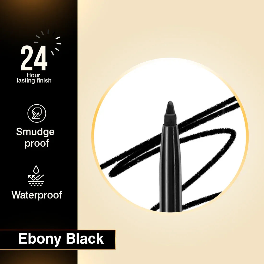 Auric LongLast Kajal, Ebony Black - 0.32 g