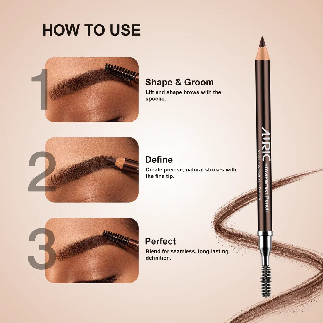 Auric BrowPerfect Pencil – Dark Brown 1.2g